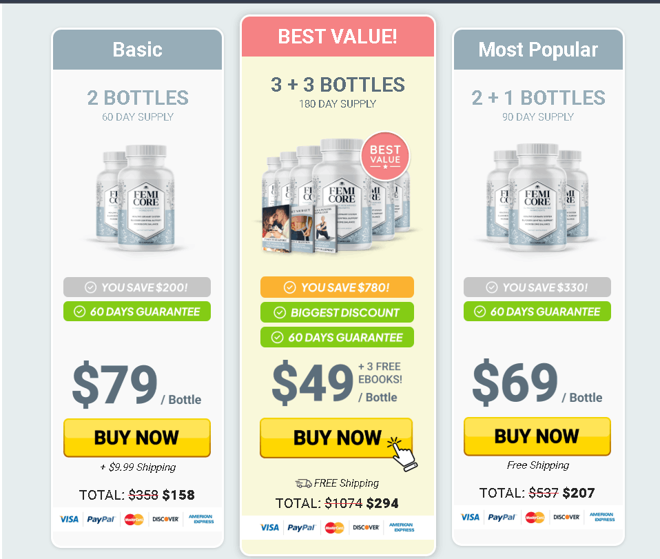 Buy FemiCore 6 Bottle Bundle